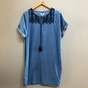 🌾Boho Chambray Dress Sz L